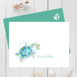 Tropische Weihnachtskarten Wasserfarbenschildkröte Postkarte