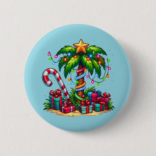 Tropische Weihnachtspalme Button