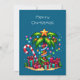 Tropische Weihnachtspalme Feiertagskarte