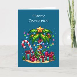 Tropische Weihnachtspalme Feiertagskarte