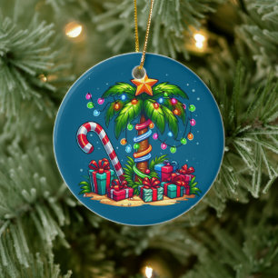 Tropische Weihnachtspalme Keramik Ornament