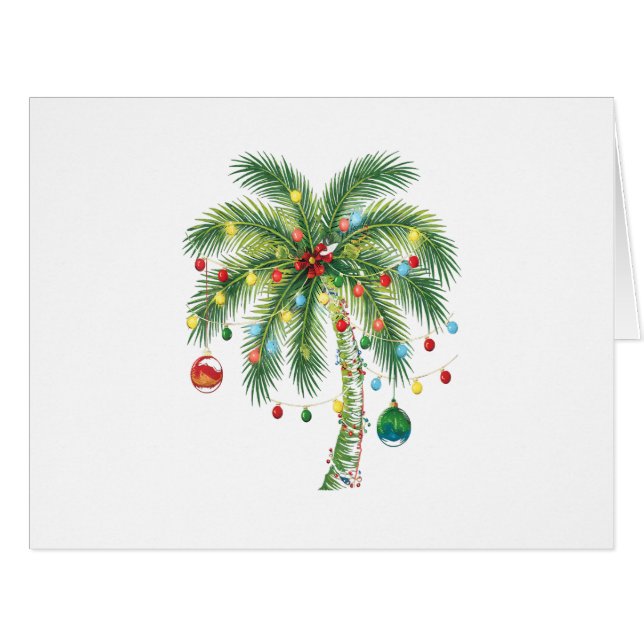 Tropische Weihnachtspalme mit Lichtern und Ornam (Vorderseite (Horizontal))
