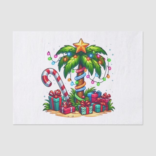 Tropische Weihnachtspalme Seidenpapier (Vorderseite)