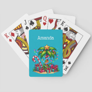 Tropische Weihnachtspalme Spielkarten