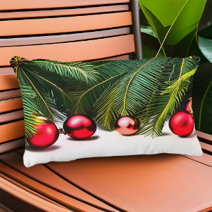 Tropische Weihnachtspalmen Bäume Ornamente Rot Grü Kissen Für Draußen