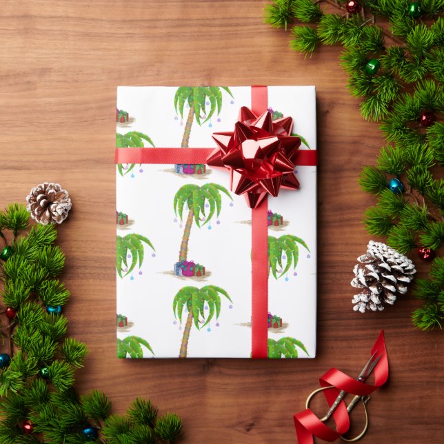 Tropische Weihnachtspalmen Geschenkpapier (Feiertagsgeschenk)