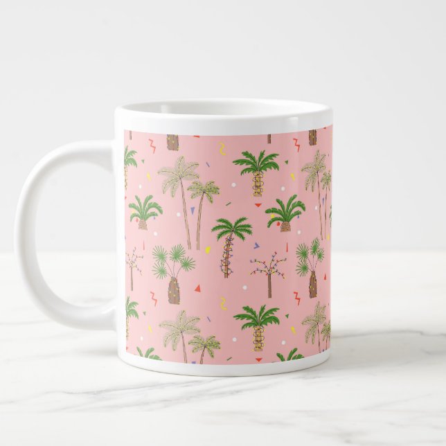 Tropische Weihnachtspalmen Muster Jumbo-Tasse (Links)