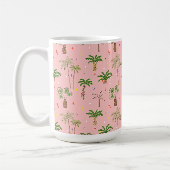 Tropische Weihnachtspalmen Muster Kaffeetasse (Links)