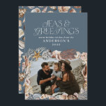 Tropische Weihnachtssee Grüße Foto blau  Feiertagskarte<br><div class="desc">Tropisch warme blaue Weihnachtssee & Grüße Moderne elegante Foto-Urlaubskarte Design</div>