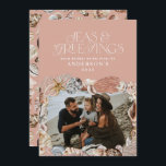 Tropische Weihnachtssee Grüße Foto pink Feiertagskarte<br><div class="desc">Tropisch warmes pfirsichrosa Weihnachtssee & Grüße Moderne elegante Foto-Urlaubskarte Design</div>