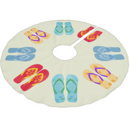 Tropische Weihnachtstrandsandalen Polyester Weihnachtsbaumdecke