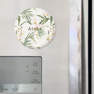 Tropische weiße Orchideenblüten   Magnet