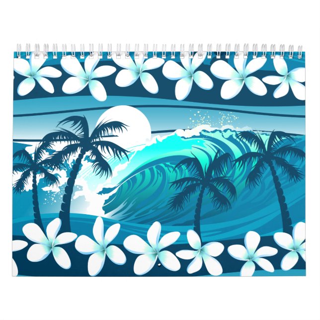 Tropische Welle mit Palmen Kalender (Titelbild)