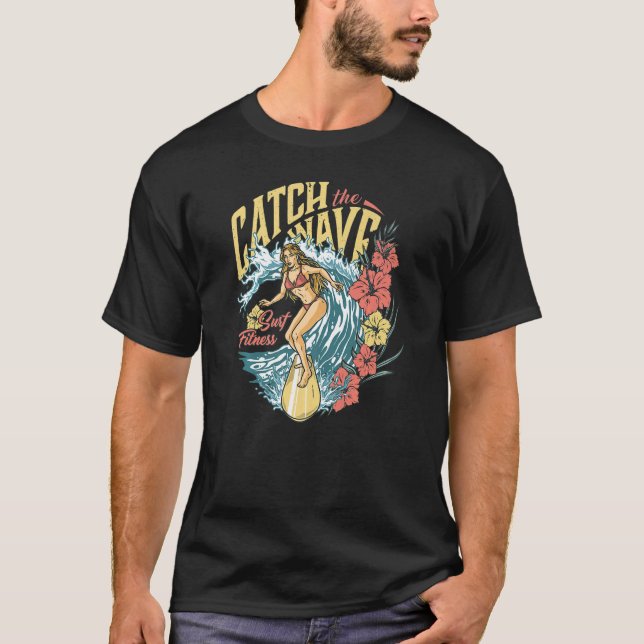 Tropische Wellenreitferien für Surfer Grafik T-Shirt (Vorderseite)