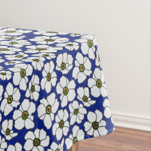 Tropische Wildblumen auf Blau Tischdecke