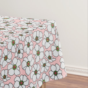 Tropische Wildblumen auf Rosa Tischdecke