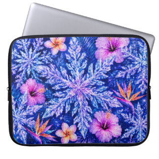 Tropische Winter-Schneeflocken Laptopschutzhülle