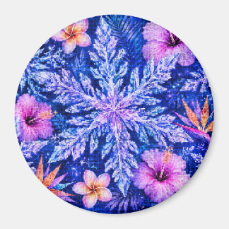 Tropische Winter-Schneeflocken Magnet