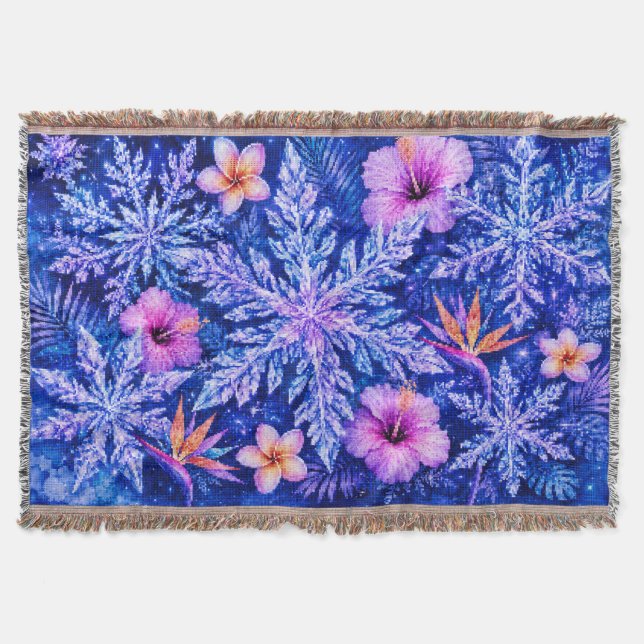 Tropische Winterschneeflocken Decke (Vorderseite)