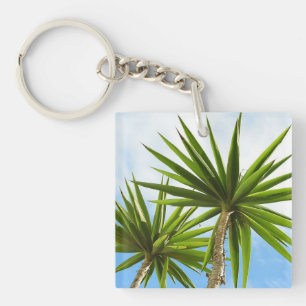 Tropische Yucca-Palmenblätter Malerei Effekt Foto Schlüsselanhänger