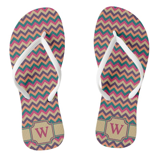 Tropische Zigzag Flip Flops (Fußbett)