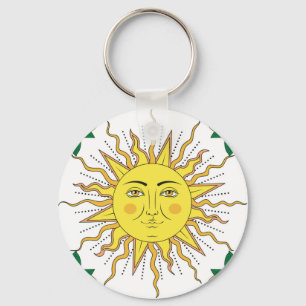 Tropische Zitronenfrüchte, Sonnengesicht. Schlüsselanhänger