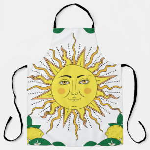 Tropische Zitronenfrüchte, Sonnengesicht. Schürze