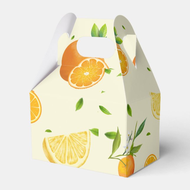 TROPISCHE Zitrusfrüchte SOMMERFRÜCHTE Orangefarben Geschenkschachtel (Vorderseite)