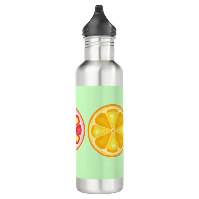 TROPISCHE Zitrusfrüchte SOMMERFRÜCHTE Orangenlemon Edelstahlflasche (Rechts)