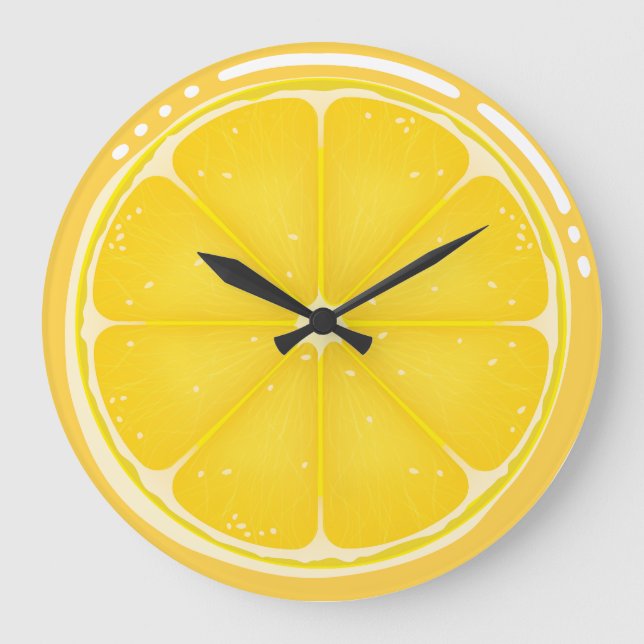 TROPISCHE Zitrusfrüchte SOMMERFRÜCHTE Orangenlemon Große Wanduhr (Vorderseite)
