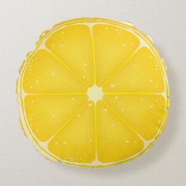 TROPISCHE Zitrusfrüchte SOMMERFRÜCHTE Orangenlemon Rundes Kissen