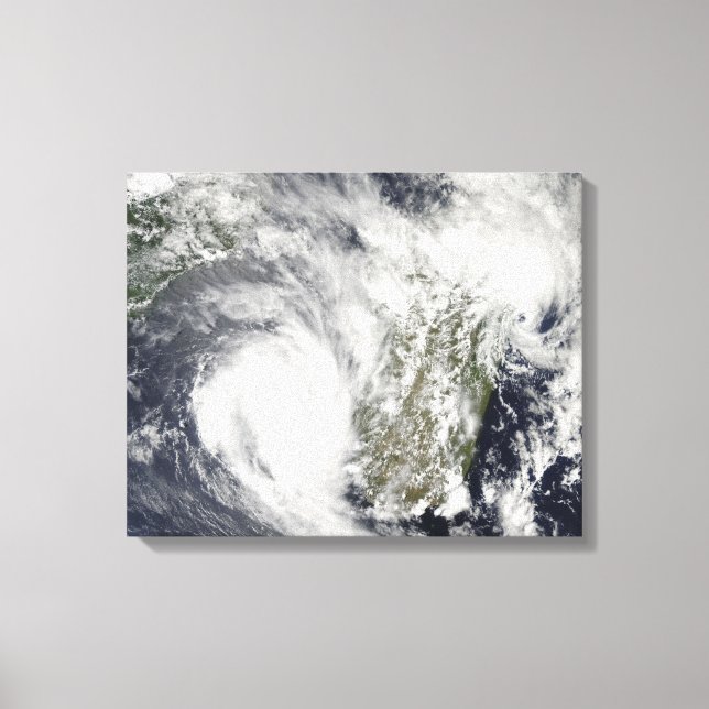 Tropische Zyklone Eric und Fanele 2 Leinwanddruck (Vorderseite)