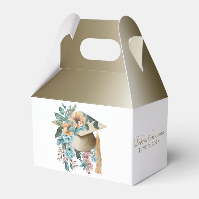 Tropischer Abschluss-Hut und Tassel-Party Geschenkschachtel (Vorderseite)