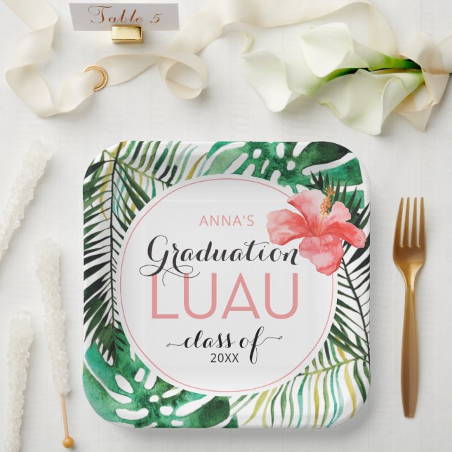 Tropischer Abschluss Luau Party Paper Teller (Hochzeit)