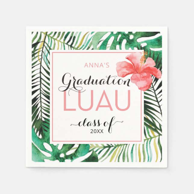 Tropischer Abschluss Luau Party Serviette (Vorderseite)