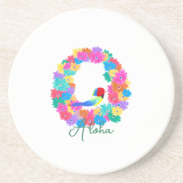 Tropischer Aloha-Blumenkranz Getränkeuntersetzer