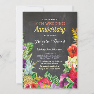 Tropischer Aloha-Hochzeitstag Chalk-Einladung Einladung