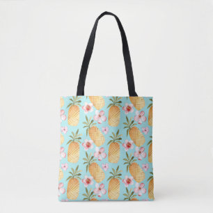 Tropischer Ananas-Ananas-Druck auf Türkis Tasche