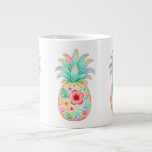 Tropischer Ananas-Blumen-Mug Jumbo-Tasse