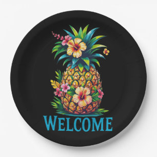 Tropischer Ananas Cocktail Napkin Willkommen Pappteller