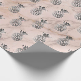 Tropischer Ananas-Grau-Marmor Geschenkpapier
