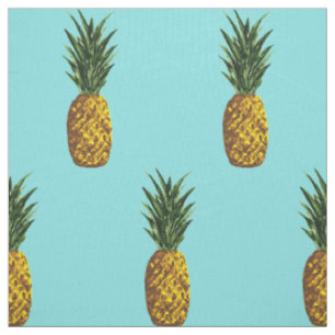 Tropischer Ananas-Muster-Türkis Stoff