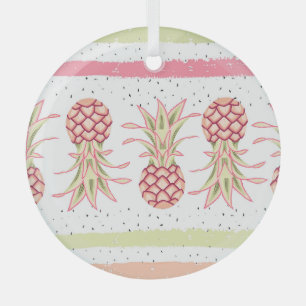 Tropischer Ananas Sommer Nahtloser Druck Ornament Aus Glas