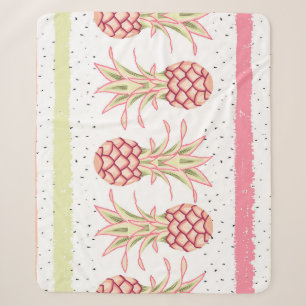 Tropischer Ananas Sommer Nahtloser Druck Sherpadecke