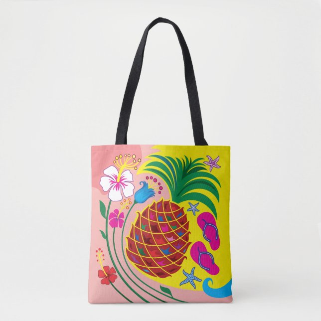 Tropischer Ananas Sommer Tasche (Vorderseite)