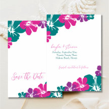 Tropischer Aquamarin rosa Lila Hibiskus Save the D