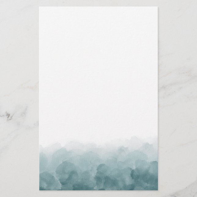 Tropischer aquamariner blauer Watercolor Briefpapier (Vorderseite)