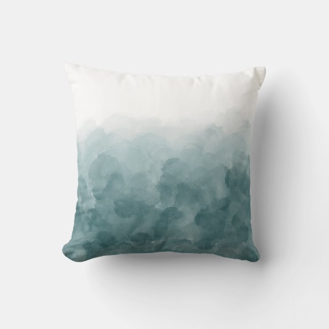 Tropischer aquamariner blauer Watercolor Kissen (Vorderseite)