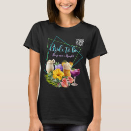Tropischer Bachelorette Drinks QR-Code T-Shirt