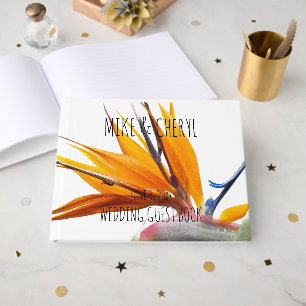 Tropischer Bird of Paradise Pflanze Hochzeit der B Gästebuch